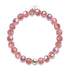 Bracelet en verre à bulles en argent sterling 925 | Meringue magenta